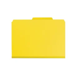 File Folders|Smead Pressboard File Folders, 1/3-Cut Tab, 1" Expansion, Letter Size, Yellow, 25/Box (21562)