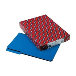 File Folders|Smead Pressboard File Folder, 1/3-Cut Tab, 1" Expansion, Legal Size, Dark Blue, 25 per Box (22541)