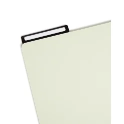 File Folders|Smead Pressboard File Folder, 1/3-Cut Tab Flat Metal, 1" Expansion, Letter Size, Gray/Green, 25 per Box (13430)