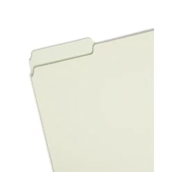 File Folders|Smead Pressboard File Folder, 1/3-Cut Tab, 2" Expansion, Letter Size, Gray/Green, 25/Box (13234)