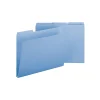File Folders|Smead Pressboard File Folders, 1/3-Cut Tab, 1" Expansion, Letter-Size, Blue, 25/Box (21530)