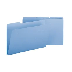 File Folders|Smead Pressboard File Folder, 1/3-Cut Tab, 1" Expansion, Legal Size, Blue, 25 per Box (22530)