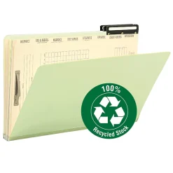 File Folders|Smead Pressboard Mortgage File Folder, 2/5-Cut Right Position Flat Metal Tab, 14-3/4"W x 10"H, Guide Height, 10/Box (78208)