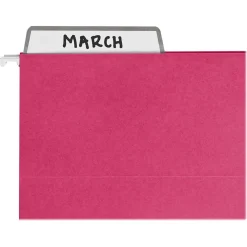 Hanging File Folders|Smead Protab 10% Recycled Hanging File Folder, 3-Tab, Letter Size, Red, 20/Box (64197)