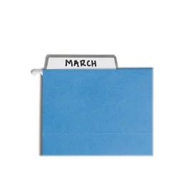 Hanging File Folders|Smead ProTab 10% Recycled Hanging File Folder, 3-Tab, Letter Size, Blue, 20/Box (64210)