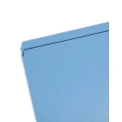 File Folders|Smead Reinforced File Folder, Straight Cut, Legal Size, Blue, 100/Box (17010)