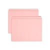 File Folders|Smead Reinforced File Folder, Straight Cut, Letter Size, Pink, 100/Box (12610)