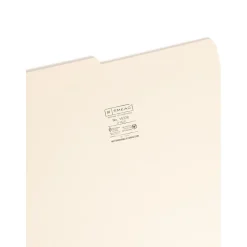 File Folders|Smead Reinforced File Folder, 2 Tab, Legal Size, Manila, 100/Box (15326)