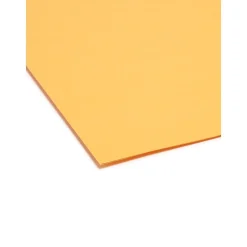 File Folders|Smead Reinforced File Folder, 3 Tab, Letter Size, , 100/Box (12234) Goldenrod