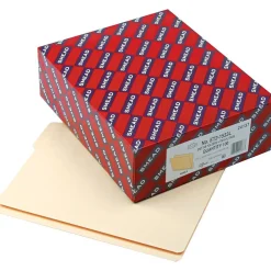 File Folders|Smead SHELF-MASTER® Reinforced End Tab File Folder, Straight Cut, Letter Size, Manila, 100/Box (24137)