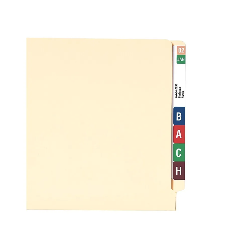 Labels|Smead Smartstrip ColorBar WaterGuard Inkjet File Folder Labels, 1 1/2" x 7 1/2", White, 250/Pack (66006)