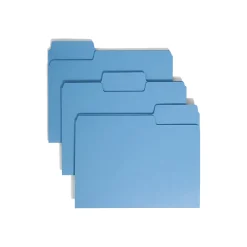 File Folders|Smead SuperTab File Folder, Oversized 1/3-Cut Tab, Letter Size, , 100/Box (11986) Blue