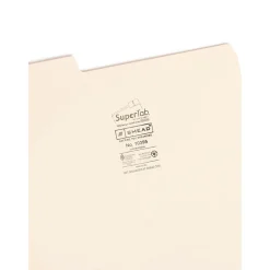 File Folders|Smead SuperTab File Folders, Reinforced 1/3-Cut Tab, Letter Size, Manila, 100/Box (10395)