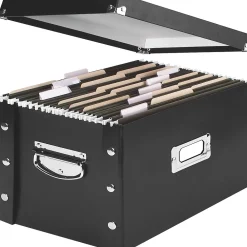 File Storage|Snap-N-Store Snap-N-Storage Laminate Collapsible Storage Box, Letter, Black (SNS01533)