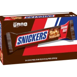 Snickers Sharing Size Milk Chocolate Candy Bars, 3.29 oz., 24/Box (MMM32252)