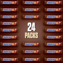 Snickers Sharing Size Milk Chocolate Candy Bars, 3.29 oz., 24/Box (MMM32252)