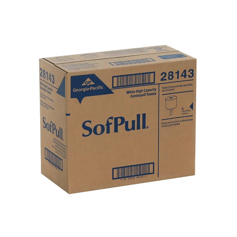 SofPull Premium Centerpull Paper Towels, 1-ply, 560 Sheets/Roll, 4 Rolls/Pack (28143)