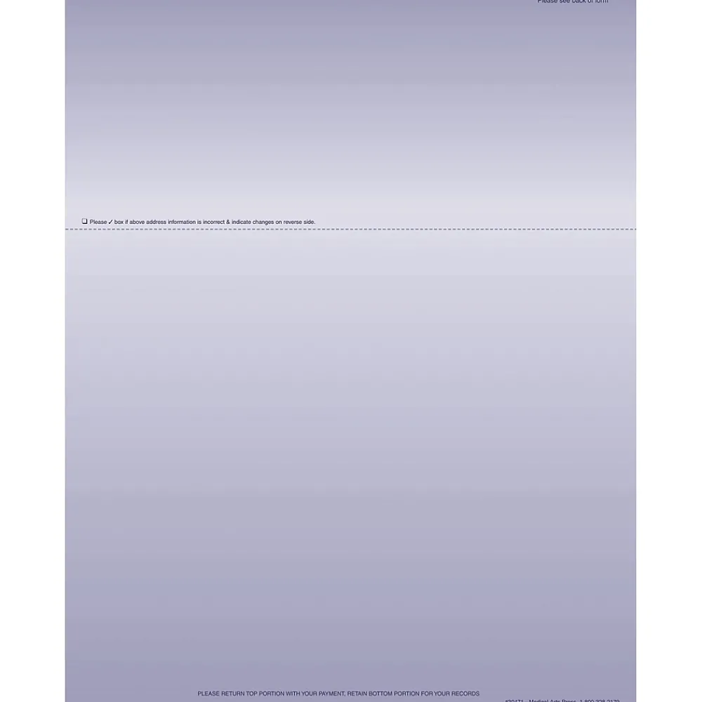 Business Forms*Medical Arts Press Solid Color Laser Statements, Style A, with Credit Card Information, Purple