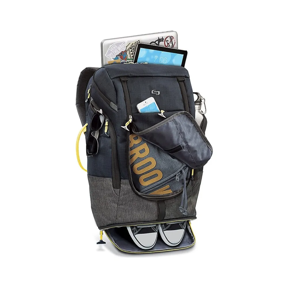 Solo Everyday Max Laptop Recycled Backpack, Large, Navy/Gray (ACV732-4)