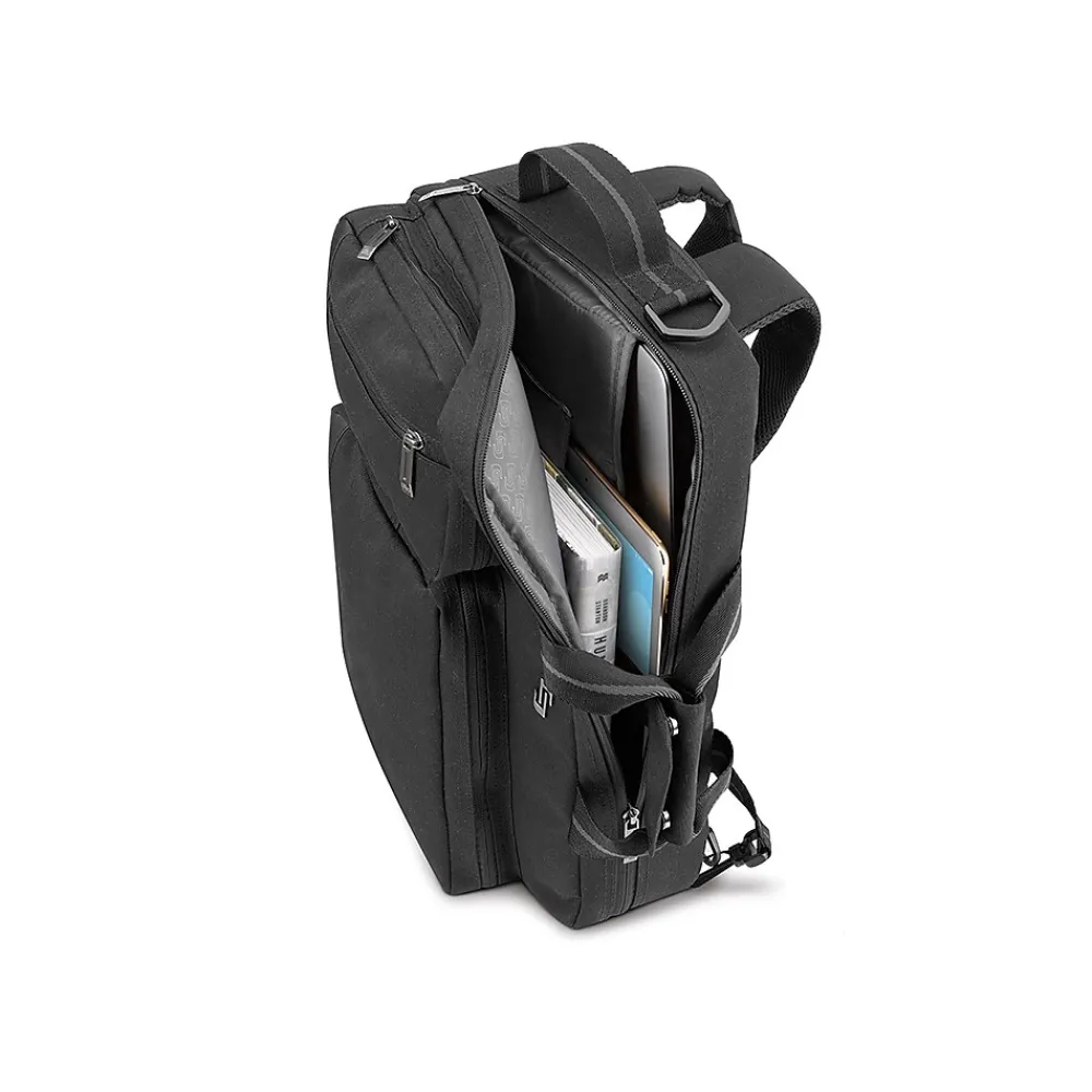 Laptop Briefcase, Black Polyester (UBN310-4X)<Solo Online