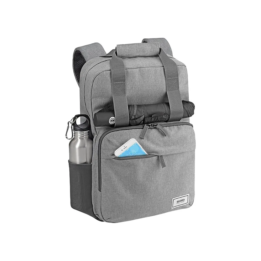Solo New York Claim 15.6" Laptop Backpack, Heathered Gray Polyester (UBN760-10)