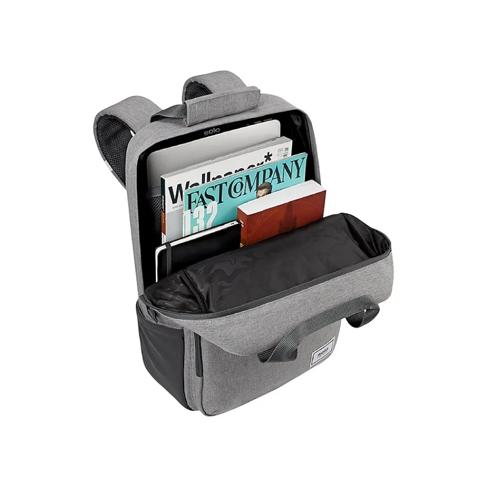 Solo New York Claim 15.6" Laptop Backpack, Heathered Gray Polyester (UBN760-10)