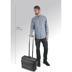 Classic Laptop Rolling Briefcase, Black Polyester (PV78-4)<Solo New York Outlet