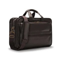 Classic Leather Briefcase, Laptop Compatible, Espresso (D941-3)<Solo New York Clearance