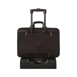 Classic Leather Briefcase, Laptop Compatible, Espresso (D941-3)<Solo New York Clearance