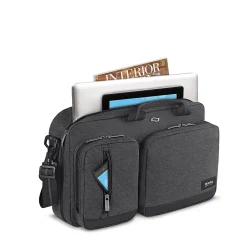 Duane Hybrid Polyester Briefcase, Laptop Compatible, Grey (UBN31010)<Solo New York Clearance