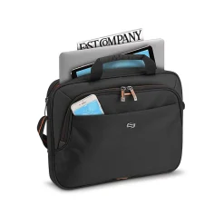 Everyday Laptop Briefcase, Black/Orange Polyester (UBN106-4)<Solo New York