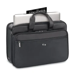 Midtown Collection Paramount Laptop Briefcase, Black Polyester (SGB300-4)<Solo New York