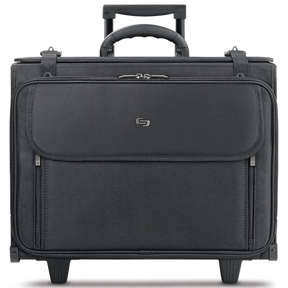 Midtown Collection Morgan Laptop Rolling Briefcase, Black Polyester (B151-4)<Solo New York Online