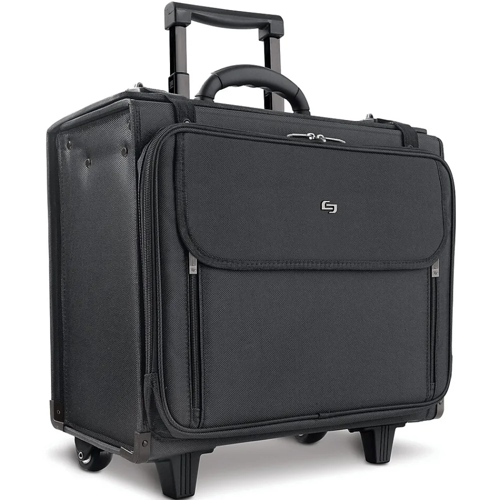 Midtown Collection Morgan Laptop Rolling Briefcase, Black Polyester (B151-4)<Solo New York Online
