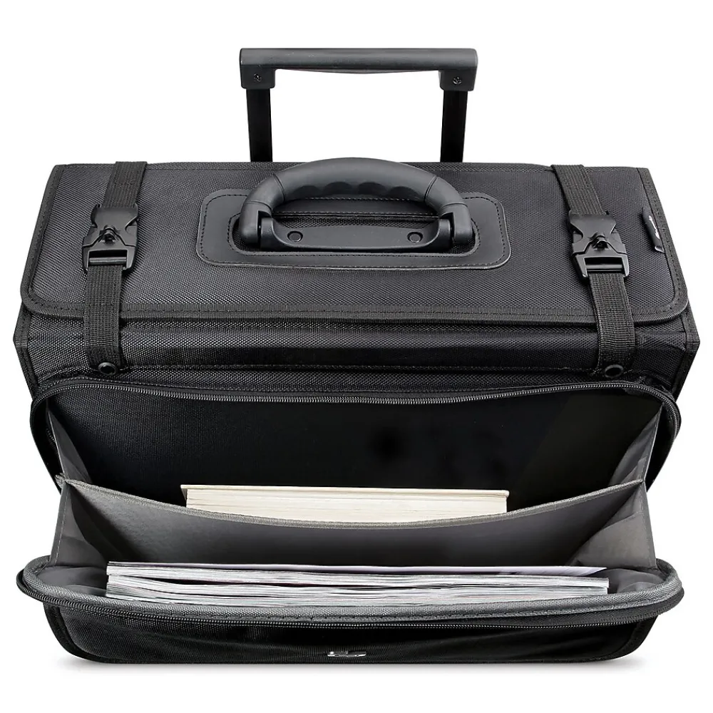 Midtown Collection Morgan Laptop Rolling Briefcase, Black Polyester (B151-4)<Solo New York Online