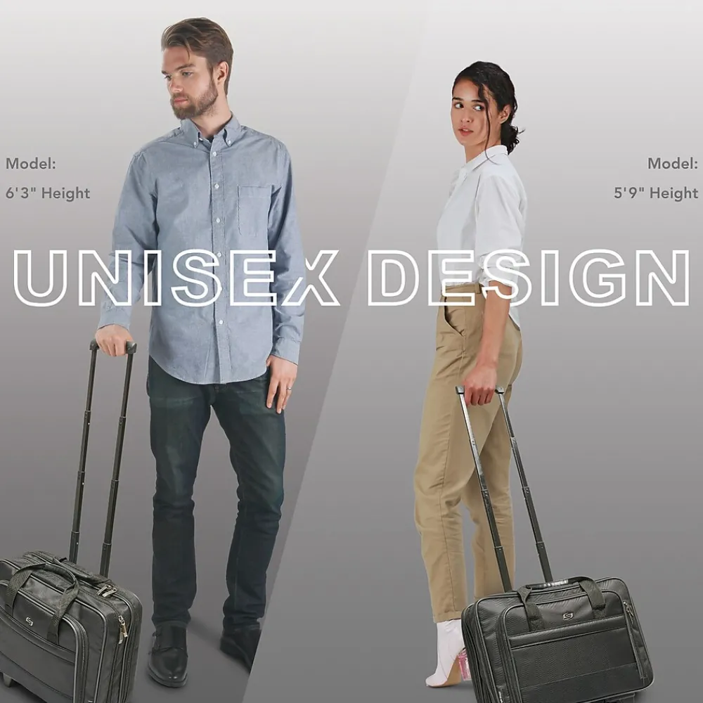 Midtown Laptop Rolling Briefcase, Black Polyester (B100-4)<Solo New York Outlet