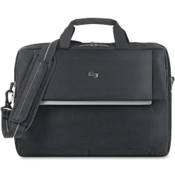 Midtown Laptop Briefcase, Black Polyester (LVL330-4)<Solo New York Clearance