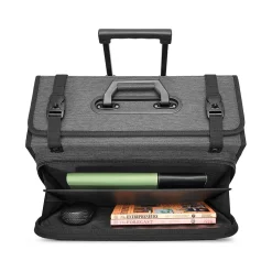 Morgan Polyester Briefcase, Laptop Compatible, Rolling, TSA Checkpoint Friendly, Gray (B151-4/10)<Solo New York Outlet