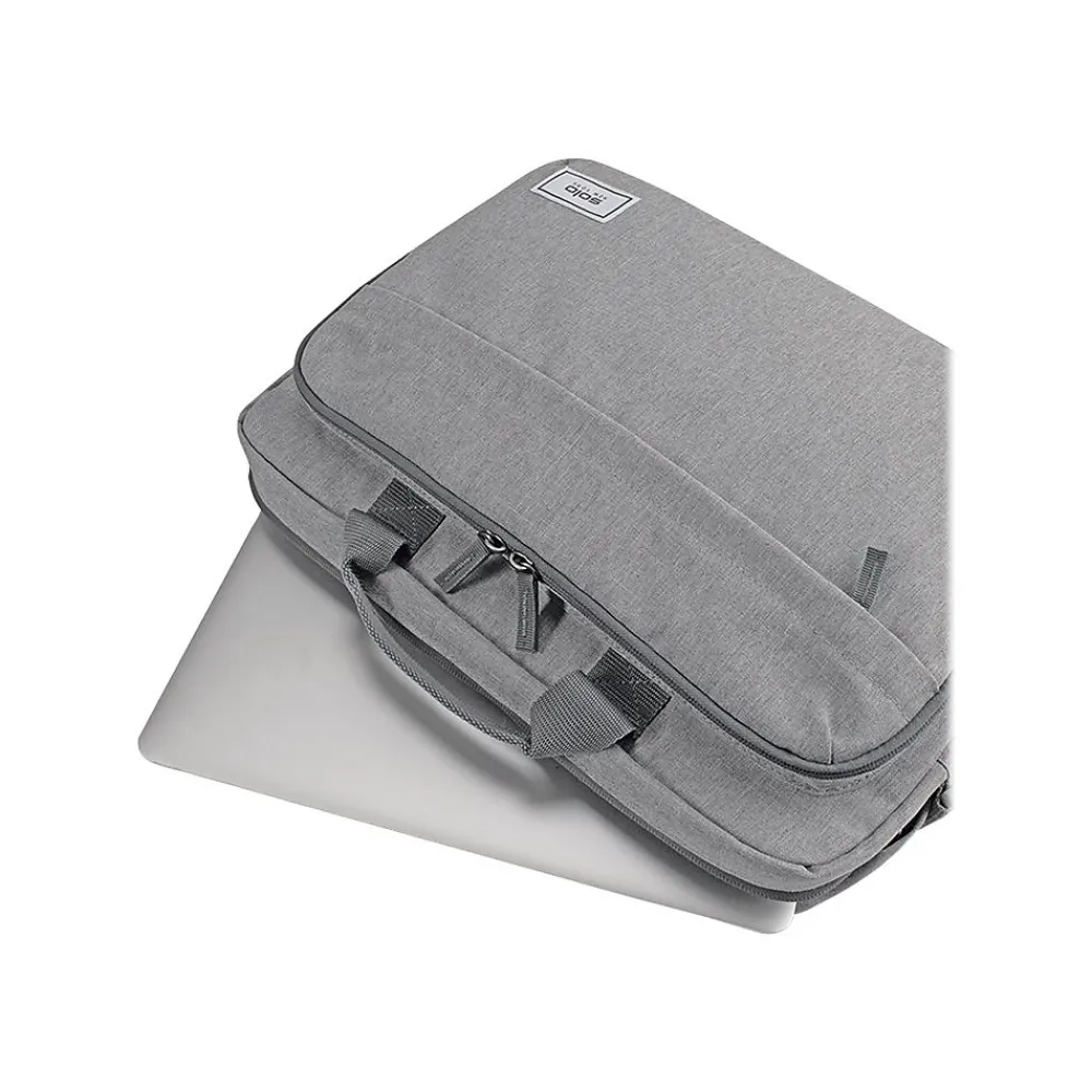 Re:new Polyester Briefcase, Laptop Compatible, Heathered Gray (UBN127-10)<Solo New York New