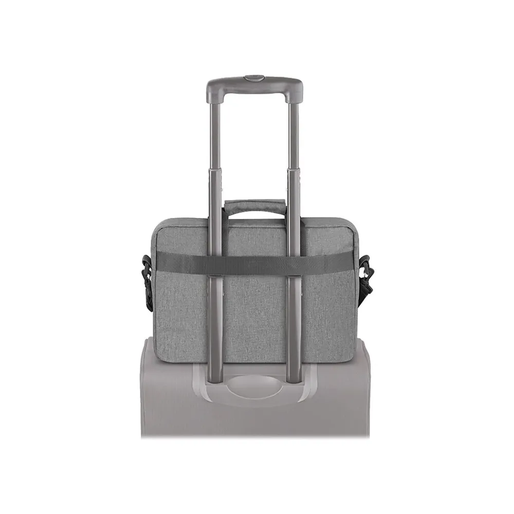 Re:new Polyester Briefcase, Laptop Compatible, Heathered Gray (UBN127-10)<Solo New York New