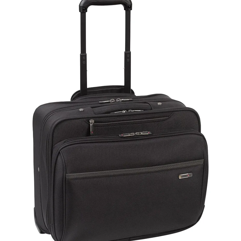 Sterling Polyester Briefcase, Laptop Compatible, Rolling, Black (CLA902-4)<Solo New York Sale