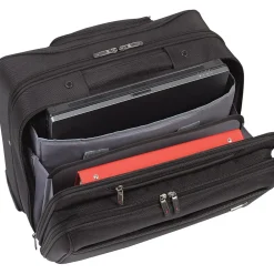Sterling Polyester Briefcase, Laptop Compatible, Rolling, Black (CLA902-4)<Solo New York Sale