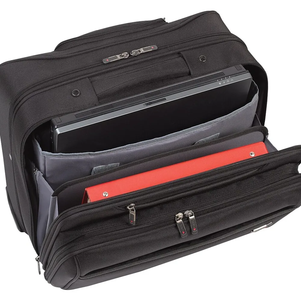 Sterling Polyester Briefcase, Laptop Compatible, Rolling, Black (CLA902-4)<Solo New York Sale