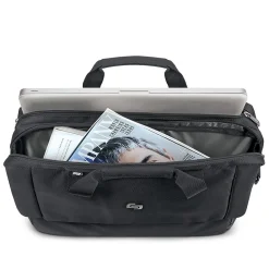 Urban Chrysler Polyester Briefcase, Laptop Compatible, Black (LVL330-4)<Solo New York New