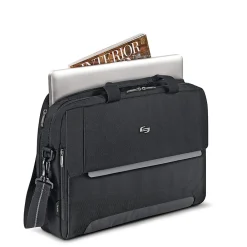 Urban Chrysler Polyester Briefcase, Laptop Compatible, Black (LVL330-4)<Solo New York New