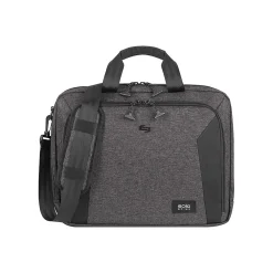 Voyage Polyester Briefcase, Laptop Compatible, TSA Checkpoint Friendly, Gray/Black (NOM301-10)<Solo New York Outlet