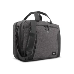 Voyage Polyester Briefcase, Laptop Compatible, TSA Checkpoint Friendly, Gray/Black (NOM301-10)<Solo New York Outlet