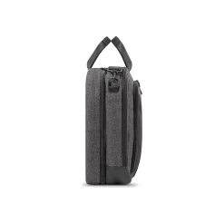 Voyage Polyester Briefcase, Laptop Compatible, TSA Checkpoint Friendly, Gray/Black (NOM301-10)<Solo New York Outlet