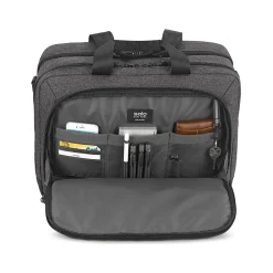 Voyage Polyester Briefcase, Laptop Compatible, TSA Checkpoint Friendly, Gray/Black (NOM301-10)<Solo New York Outlet