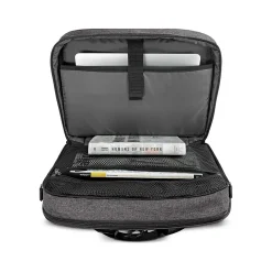 Voyage Polyester Briefcase, Laptop Compatible, TSA Checkpoint Friendly, Gray/Black (NOM301-10)<Solo New York Outlet